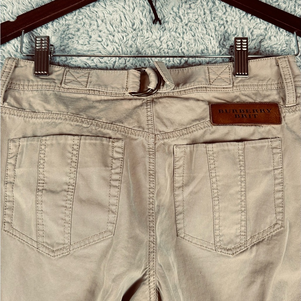Burberry Brit Cotton Khaki Pleated Zip Fly Pants Size 2 - Picture 4 of 16